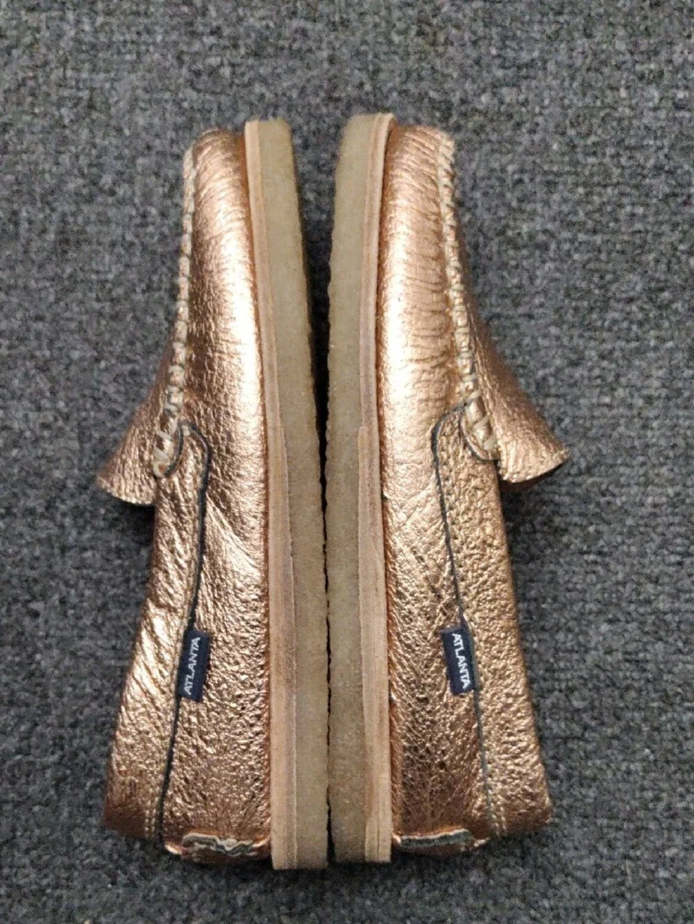 Kids Metallic Copper Slip-On  Moccasins